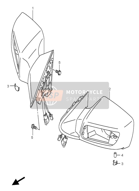 5660010GB0YBA, Mirror, Rear View Lh   (Blue), Suzuki, 0